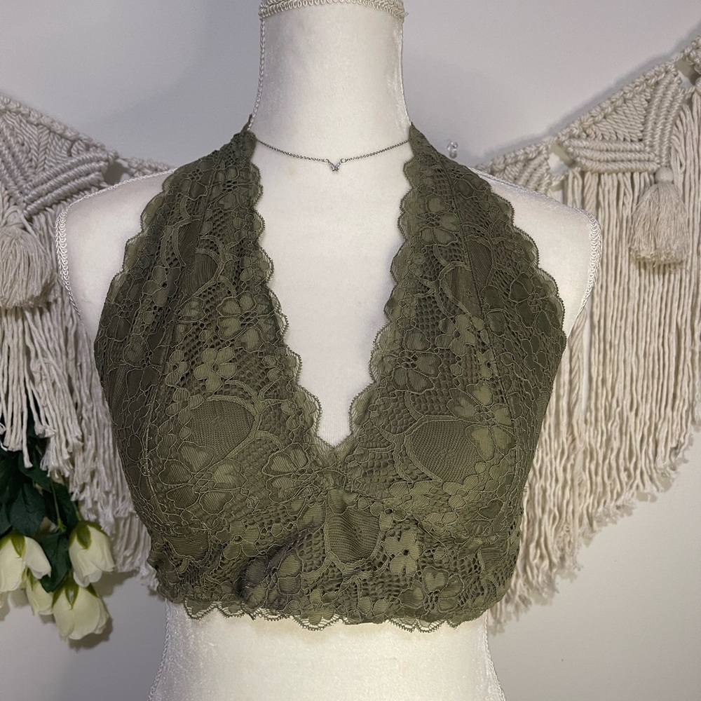 Olive Green Halter Bralette 🎀Coming Soon